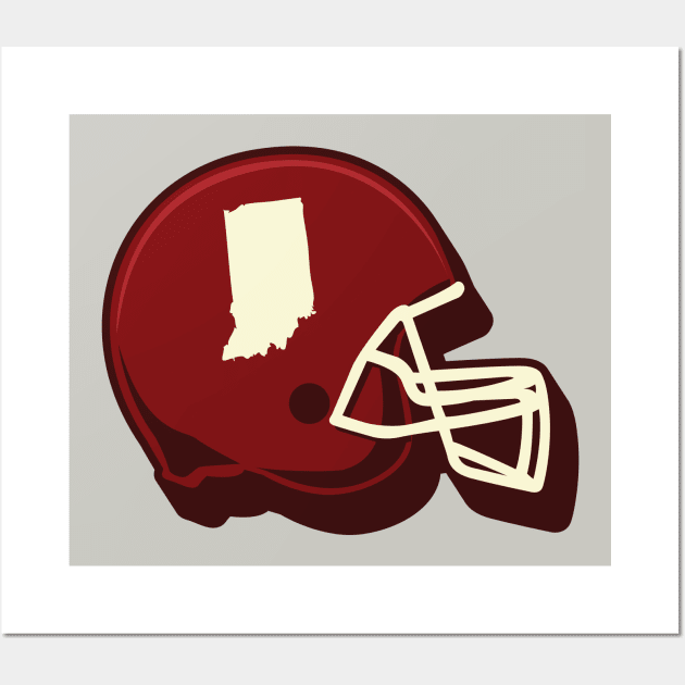 Indiana Outline Football Helmet Wall Art by SLAG_Creative